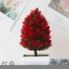 Faux Floral Greenery Small Christmas Tree Pickled Bonsai New Year Festival Home Party Decoration Flower Piece Piece Plants Phade Bonsai J220906