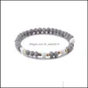 Perles Strands Tempérament Star Moon Personnalité Pendentif Bracelet Chaîne Perles Gris Six Pièces Ensemble Drop Livraison 2021 Bijoux Bracelet Dhdbv