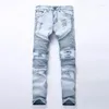 Men's Jeans 2022 Fashion Mens Biker Denim Homme Ripped Slim Fitness Men Sylish Casual Superstar