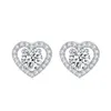 Stud Fine Jewelry Heart-shaped Ear Studs Sterling Sier Jewellery S Moissanite