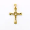 Colares pendentes Anietna Gold Cross Crystal Velozes e furiosos 7 Teretto Vintoledo Chain de colar latino para homens Hombre de colarinho de joias