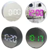 Compact Mirrors LED Digital Alarm Clock USB Electric Desk Bedside Clocks With Snooze Date Temperature 12/24Hour For Bedroom Office