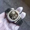 40 mmx10,5 mm Sapphire Crystal Men Watch Mens Wristwatch Automatyczna PF Jakość 5712 SS Bransoletka Wodoodporna rezerwat mocy księżycowej