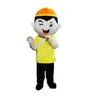 Costume de mascotte de garçon de vêtements jaunes d'Halloween, personnage de thème d'anime en peluche de dessin animé, taille adulte, carnaval de Noël, fête d'anniversaire, tenue fantaisie