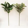 Flores decorativas 74cm 26 folhas grandes ficus árvores de árvores tropicais plantas de palmeira tropical folhas de plástico folhas moídas para decoração