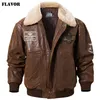 Chaqueta de bombardero real con sabor a piel sintética para hombre con cuello de piel extraíble Chaquetas de piel de cerdo genuina Abrigo cálido de invierno para hombre 220909