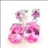 Charm Holiday Party For Women New Style Oval Garnet Topaz Morganite Gems 925 Sterling Sier Plated Charm Earrings Weddings Drop Delive Dhs72