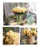 Faux bloemen groen 10 hoofden 8 cm kunstmatige fluweel roze bloemboeket bruiloft kerstfeest huizen tuin decoratie diy krans bruiloft boog bloemen j220906