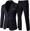 Ternos masculinos Blazers Men Suits Notch Lapela 3 peças 2 Buttons Wear casual Slim Fit Suit de Men Solid Color Jacket Smart Wedding Formal Suitor 220909