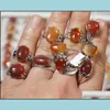 Solitaire Ring Bk Crystal Rings Wholesale 100 Pack Carnelian Red Agate Ring For Girl Women With Jewelry Box Mix Size Drop Delivery 202 Dh8Nq