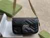 Torebki wieczorowe Torby Crossbody Skórzany portfel damski Złoty łańcuszek Torebka Pure Color Marmont Mini Ramię Prosta atmosfera Messenger Torebki damskie 1028