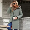 Parkas de plumón para mujer Gasman Chaquetas de plumón para mujer Moda larga Abrigo de contraste casual Mujer Invierno Cordón Cálido Parka a prueba de viento Marca M-210 220909