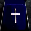 Colares pendentes luxuosos pescoço dourado de cobre para homens para homens colar de colar de cruz religioso jóias de strass naszyjnik Collier