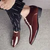 Kl￤nningskor Spring Autumn Style Men Single Casual Business Solid Color Patent Leather Wedding Sheos 220909