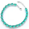 Tenis 6 Unids / lote Gota de Agua de Moda Pulsera de Cadena de Piedras Preciosas de Cuarzo Verde Regalo de Vacaciones Jewerly 925 Sterling Sier Plateado Para Mujeres Delive Dhh0P