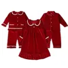 Pyjamas Nouveauté Noël Pyjamas Ensembles Vêtements Pour Enfants Vêtements De Nuit Pour Filles Garçons Velours Dentelle À Manches Longues Pantalons Enfants Infant Suit 9M9Y 220909