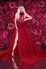 カジュアルドレス女性の男性の赤い花はドレスの誕生日を祝うイブニングバーシンガーショーステージ衣装ダンスロング