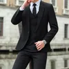 Men's Suits Blazers Blazers Jacket Pants Vest 3 Pcs Set / Fashion Men's Casual Boutique Business Solid Color Slim Dress Suit Coat Trousers 220909