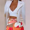 Kvinnorjackor Spring Fashion Single Breasted Long Sleeve Short Jacket Autumn Office Elegant Women's Coat 2022 Print Lapel Slim Fit