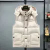 Men'sandwomens Vests Tankop Jacket mode kort huva tankar långa smala fittop zipjacket trench pock ficka överdimensionerade män kvinnor termaljacket s-5xl