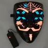 3D LED明るいマスクハロウィーンドレスアップ小道具ダンスパーティーコールドライトストリップゴーストマスクサポートカスタマイズDHL5441690