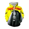 Herren Hoodies Jumeast 3D Gedruckt Schleier Hexe Schädel Sport Halloween Grafik Übergroße Baggy Pullover Hoodie Tops Streetwear Männer Kleidung