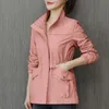 Chaquetas de mujer HIFASHION, cortavientos de doble capa para mujer, abrigo ajustado informal de otoño a la moda de talla grande 4Xl, chaqueta de mujer con cuello levantado 220909