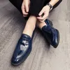 Men Shoes Loafers British Round Toe Carved Slip on Fashion Business Casual Wedding Party Daily AD157