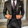 Ternos masculinos Blazers clássicos masculino formal machado masculino blazer slim fit wedding noivo smokings 3 peças calças de colete de capa.