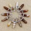 Charms Natural Stone Charms Brown Striped Agate Hexagon Pillar Punkty Pendanty Reiki Crystal Jewelry Making Naszyjnik Wholl Dhrb2