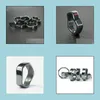 Bandringar Black Band Rings Hematite Ring Wave Design Stapble Mix Size Partihandel Drop Delivery 2021 Jewelry Yydhome Dhywj