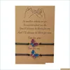 Bracelets de charme Bracelet papillon personnalisé en alliage goutte d'huile main cire fil tissé carte bijoux livraison directe 2021 Bracelets Dhseller2 Dhqhu