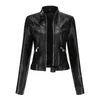 Veste en Cuir Femme Faux Mode Femme Moto Biker Moto Femme Manteau Violet Noir Café Rouge Automne Printemps Veste Cuir Femme 220909