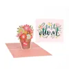 Greeting Cards 2022 3D Up Flower Card Flora Greeting Card for Birthday Mothers Father's Day Graduation Wedding Anniversary Get Well Sympathy