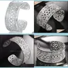 Bracelet 6Pcs Fl Blanc Cubic Zirconia Gems 925 Sterling Sier Bracelets Ouverts Russie Australie Usa Bracelets Bijoux Drop Delivery 2021 Dhse Dhpon