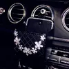 Organisateur de voiture boîte de rangement en cuir cristal diamant Auto sortie évent gant suspendu téléphone portable sac pochette