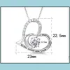 Pendentif Colliers S925 Sterling Sier Collier pour femmes Je t'aime à la lune et au dos Femme Cadeaux d'anniversaire Maman Msee Pics Day Drop de Dhg8I