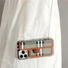 Designer Stripe Iphone 13 Phone Case Stand per Iphone 12 Phonecase Promax Pro 13pro Alta qualità con porta carte cordino