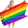 Rainbow Flags Gay Pride Beach Towel LGBT Pride Parade Bath Towels Decor Pride Stuff for Sports Travel Quick Dry