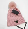 Women Winter Soft Knit Beanie Hat with Faux Fur Pom Pom Warm Girls Skull Cap Knitting Beanies