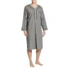 Vêtements de nuit pour hommes Hommes Chemise de nuit Couleur unie Lâche Saoudien Arabe Manches longues Chemise de nuit Kaftan Dubaï Robe avec poches Sommeil Tops Homewear