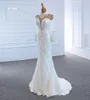 Mermaid Wedding Dress High Neck Quality Lace Long Sleeve Detachable Train Bridal Dress SM67180