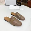 Designer tofflor päls Princetown Mules äkta läderlägenheter Kvinnor Loafers Casual Shoes Metal Chain Shoe Men Mule Spets Velvet Slipper Storlek 35-46