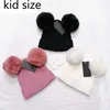 5pcs Winter 3Colors Kid Hats Man Man Model Travel Girls Fashion Baby Beanies Chillies Chapeu Caps Cotton Ski Beanie Boy and Girl Hat Keep Dard H at Pink