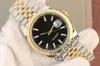 EWF slechts 126333 A3235 Automatische heren Watch 41 Twee toon Geel goud Gescuste ring Black Stick Dial Jubileesteel Bracelet Super Edition dezelfde serie kaart Puretime G7