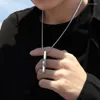Подвесные ожерелья мода простое панк -спиральный прямоугольный ожерелье мужские