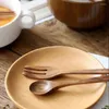 Dinnerware Sets Musowood Teak Natural Wood Spoon Fork Coffee Teaspoon Mixer Dinner Tableware Flatware Utensil Kichen Accessories