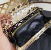 Designer väskor mini Tz Flap Glitter Bag Golden Metal Diamond Quilting Composite Bag Handbag Gold-Tone Chain Hardware Lambskin Liner Zip Fre