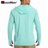 T-shirts hommes Magcomsen capuche UV protection solaire t-shirt à manches longues séchage rapide plage été UPF 50 sweat à capuche t-shirt homme surf tees hauts 220909