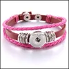 Bedelarmbanden mti pu lederen mtilayer gevlochten 18 mm snap knop armband colorf zwarte witte vrouwen mannen punk arm